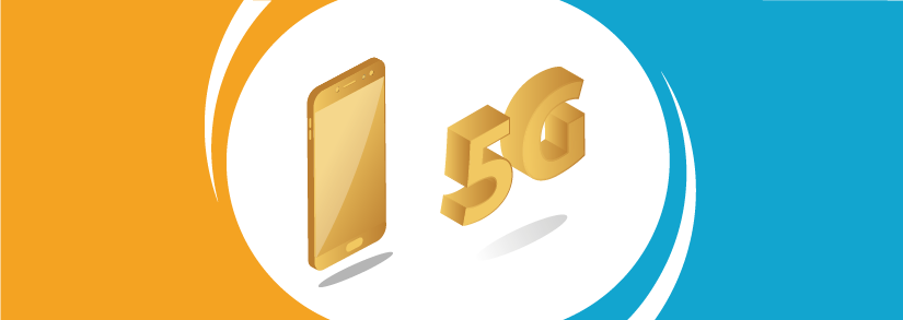 Celular com símbolo da internet 5G